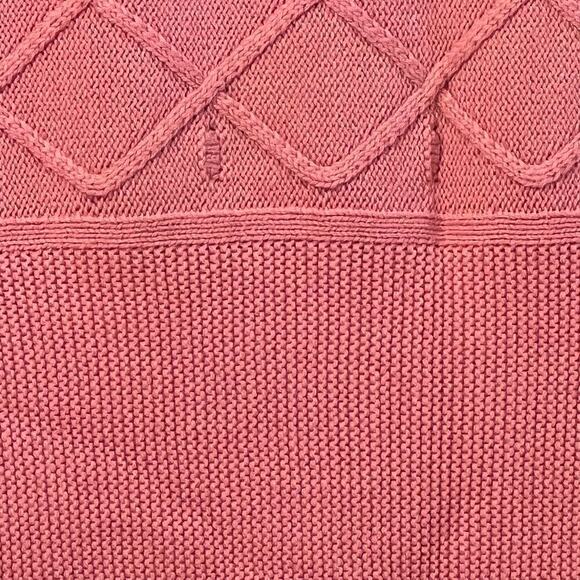 PuTian Boutique Cable Knit Hooded Poncho Vest Sleeveless Sweater Pink Size 7 8 M - Picture 6 of 7